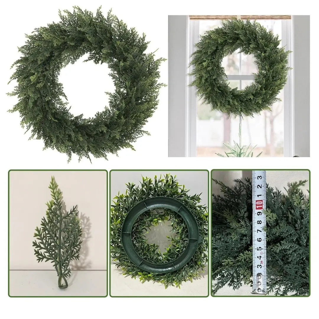 Guirlanda Anel Folha de Cedro Modelo de Guirlanda de Natal Artesanal