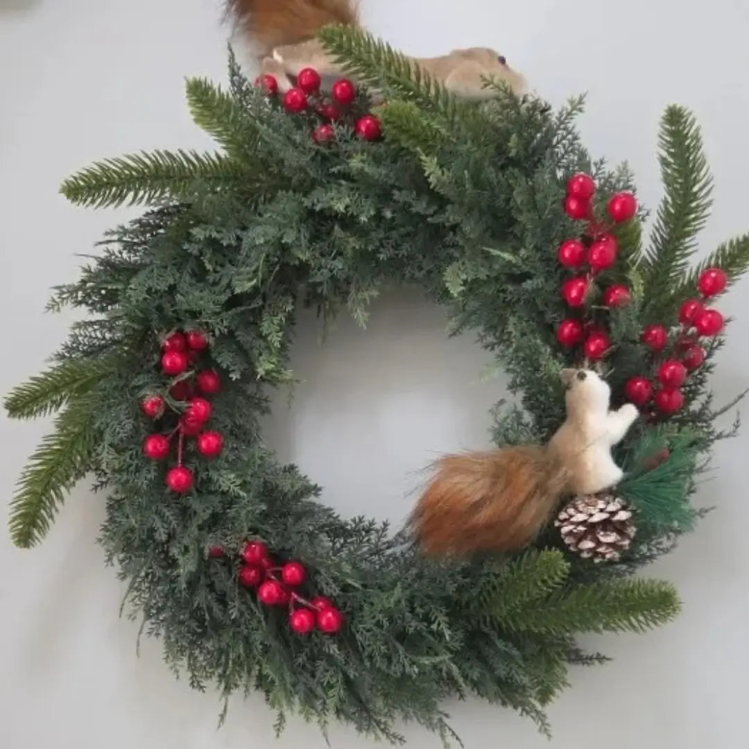 Guirlanda Anel Folha de Cedro Modelo de Guirlanda de Natal Artesanal