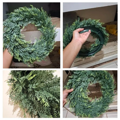 Guirlanda Anel Folha de Cedro Modelo de Guirlanda de Natal Artesanal