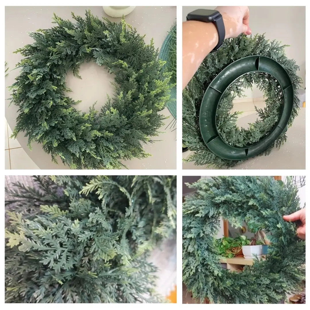 Guirlanda Anel Folha de Cedro Modelo de Guirlanda de Natal Artesanal