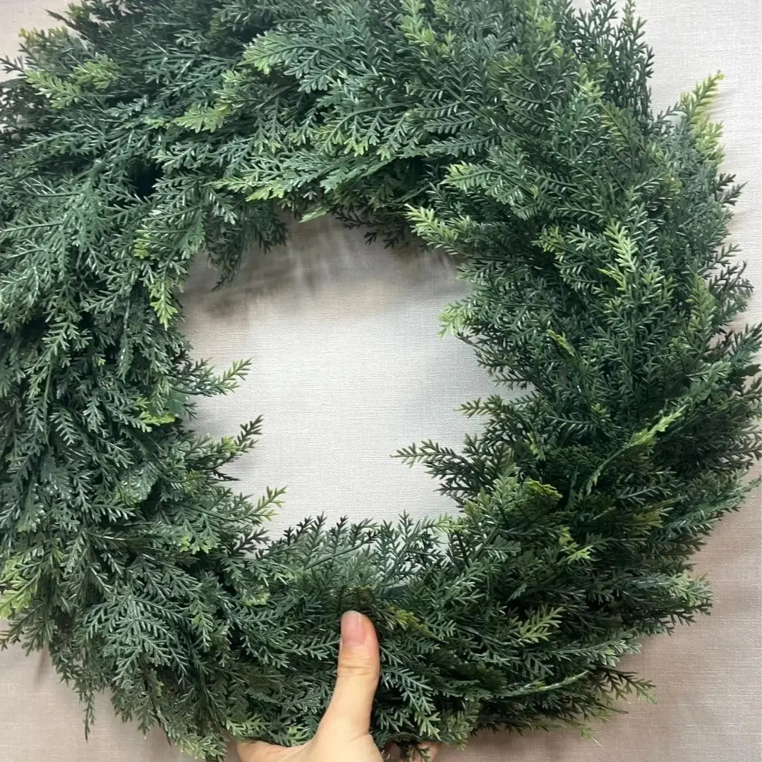 Guirlanda Anel Folha de Cedro Modelo de Guirlanda de Natal Artesanal