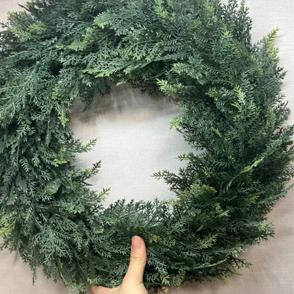 Guirlanda Anel Folha de Cedro Modelo de Guirlanda de Natal Artesanal