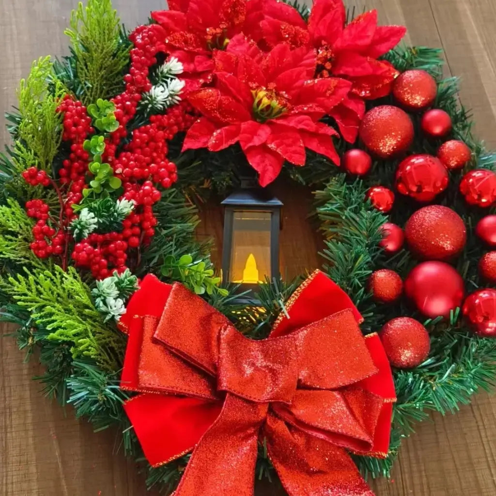 Guirlanda de Natal Para Porta Decoração Merry Christmas