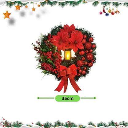 Guirlanda de Porta com Lanterna Luz Led Feliz Natal