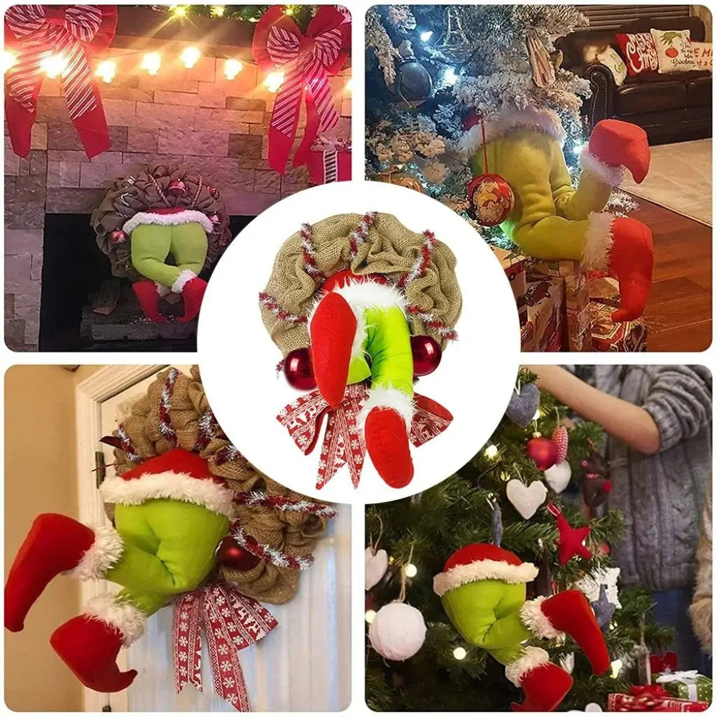 Guirlanda de Porta Grinch Papai Noel Decoração Natal Christmas