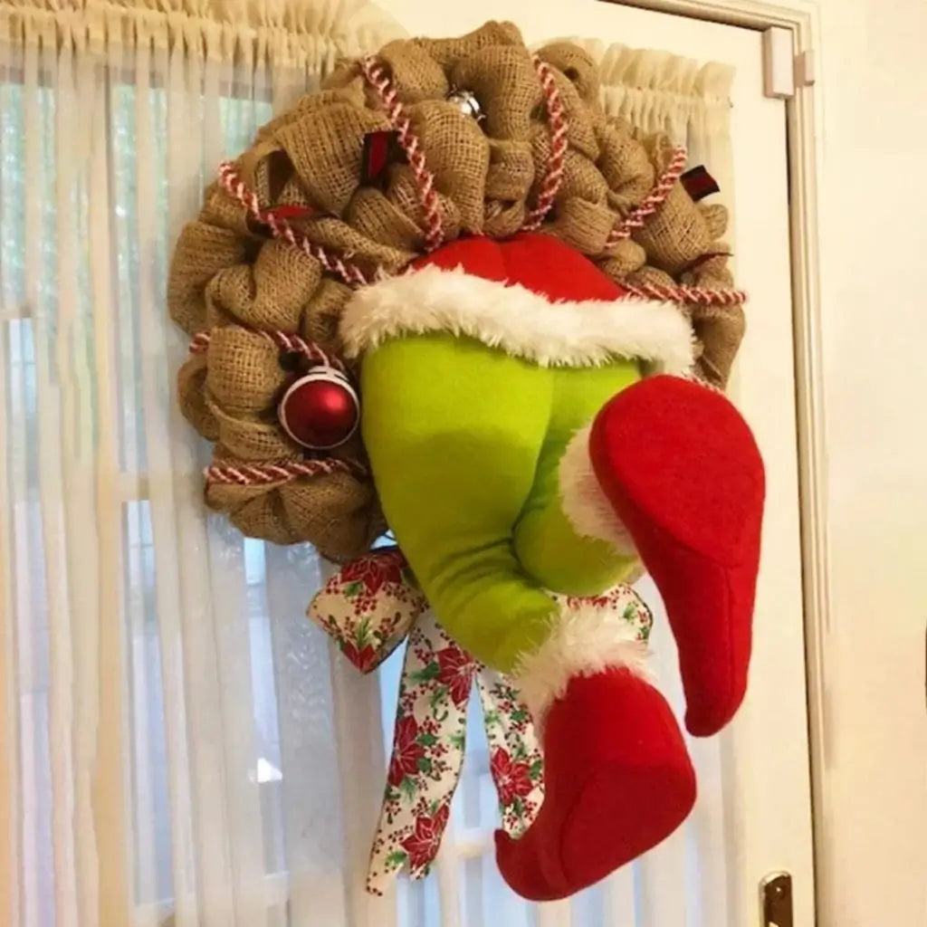 Guirlanda de Porta Grinch Papai Noel Decoração Natal Christmas