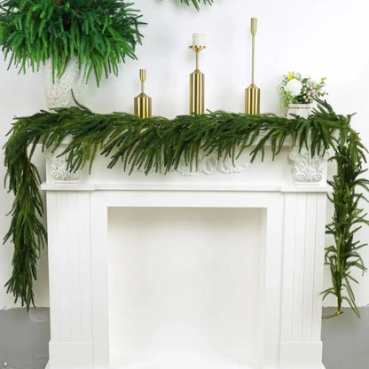 Guirlanda de Natal Pinheiro Norfolk Videira Verdejante Para Decoração