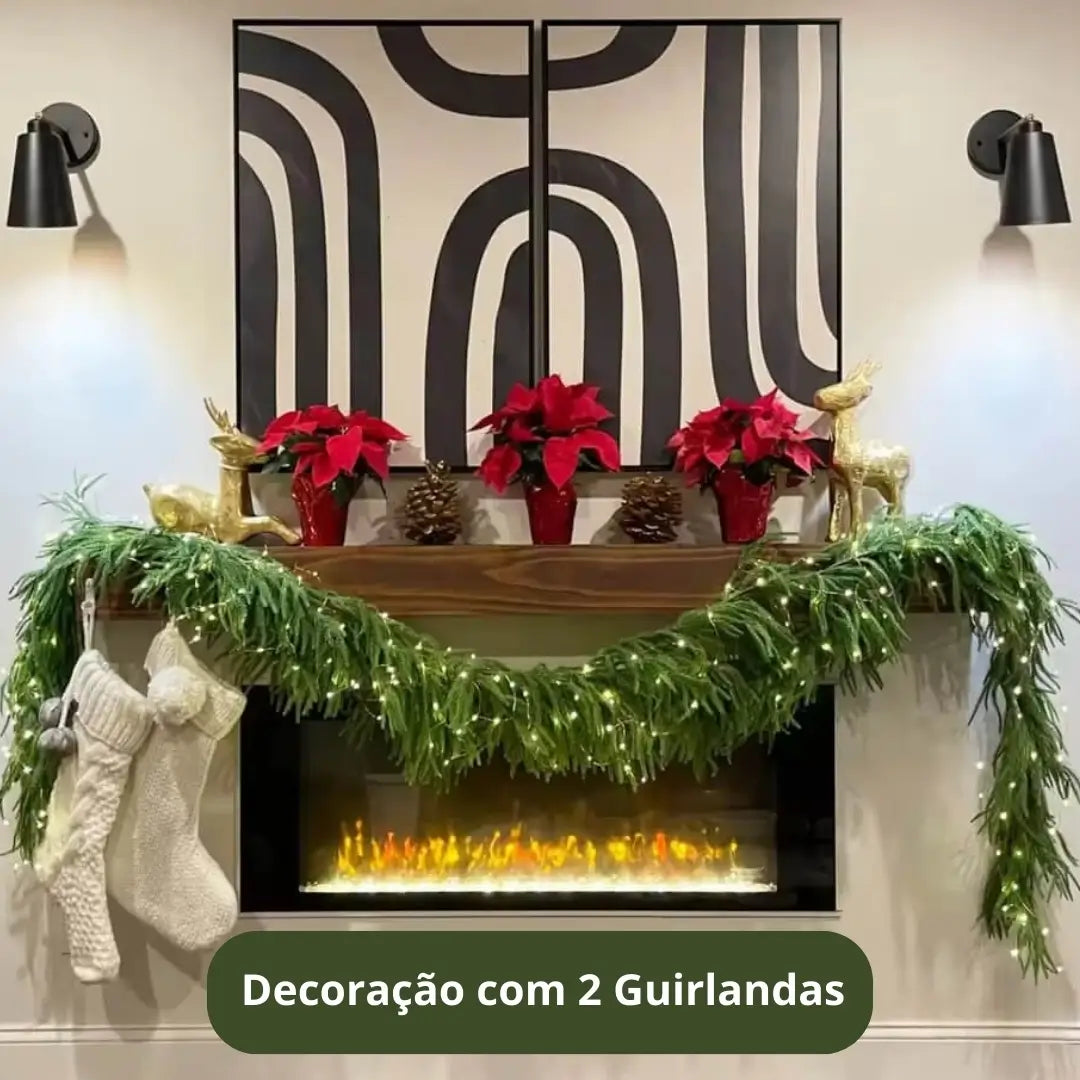 Guirlanda de Natal Pinheiro Norfolk Videira Verdejante Para Decoração