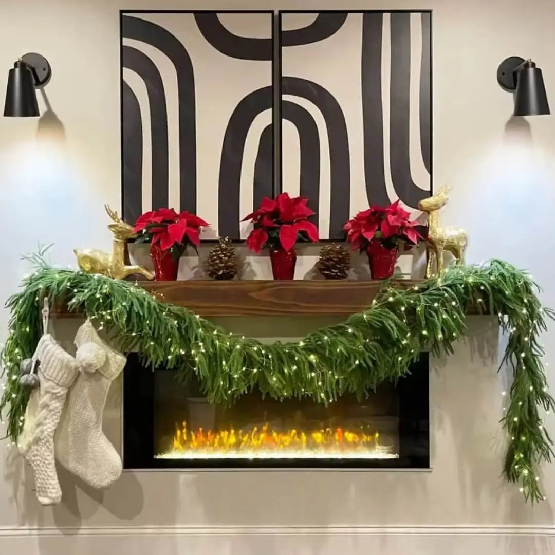 Guirlanda de Natal Pinheiro Norfolk Videira Verdejante Para Decoração