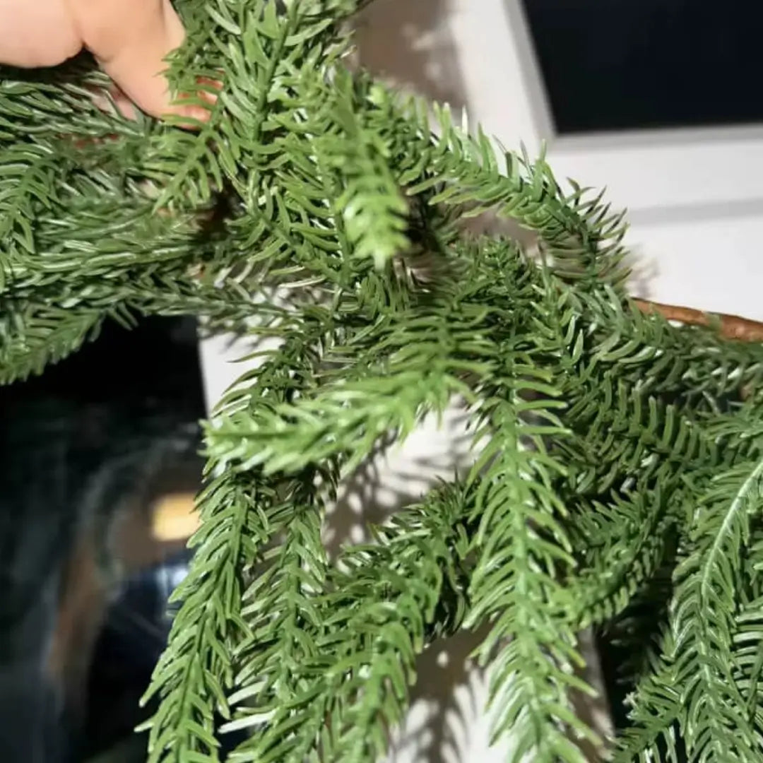 Guirlanda de Natal Pinheiro Norfolk Videira Verdejante Para Decoração