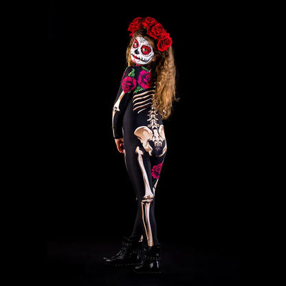 Fantasia Infantil Feminina Esqueleto Halloween