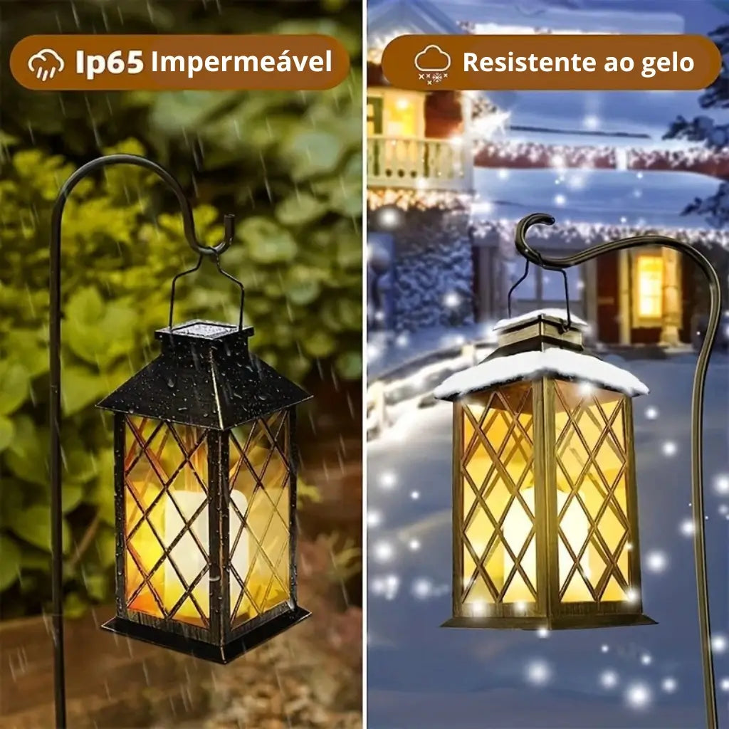 Lanterna Decorativa Led Solar Iluminação Decoração Jardim