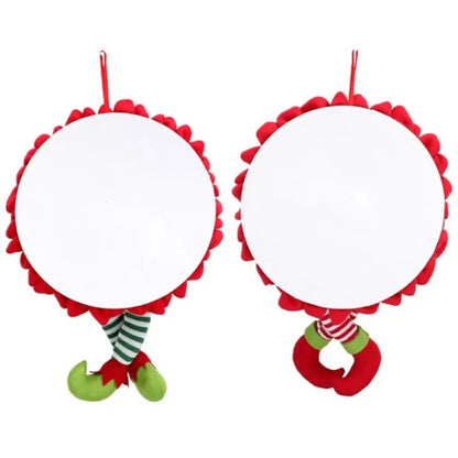 Mamãe Noel Perna Grinch Natal Guirlanda de Porta Decorada