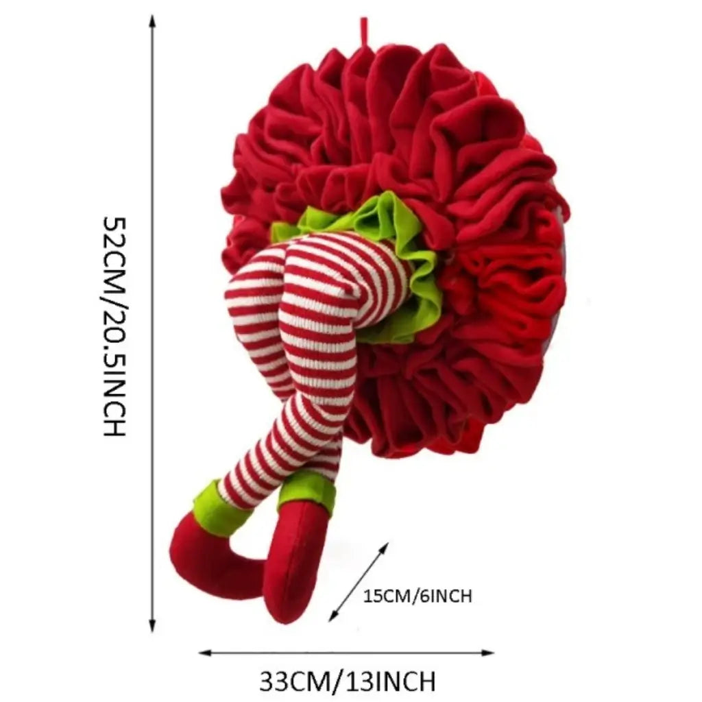 Mamãe Noel Perna Grinch Natal Guirlanda de Porta Decorada