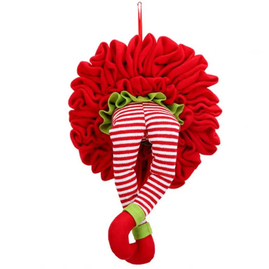 Mamãe Noel Perna Grinch Natal Guirlanda de Porta Decorada