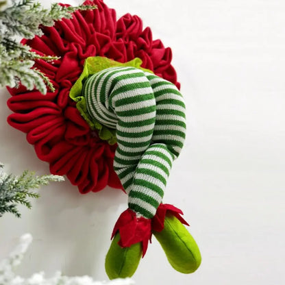 Mamãe Noel Perna Grinch Natal Guirlanda de Porta Decorada