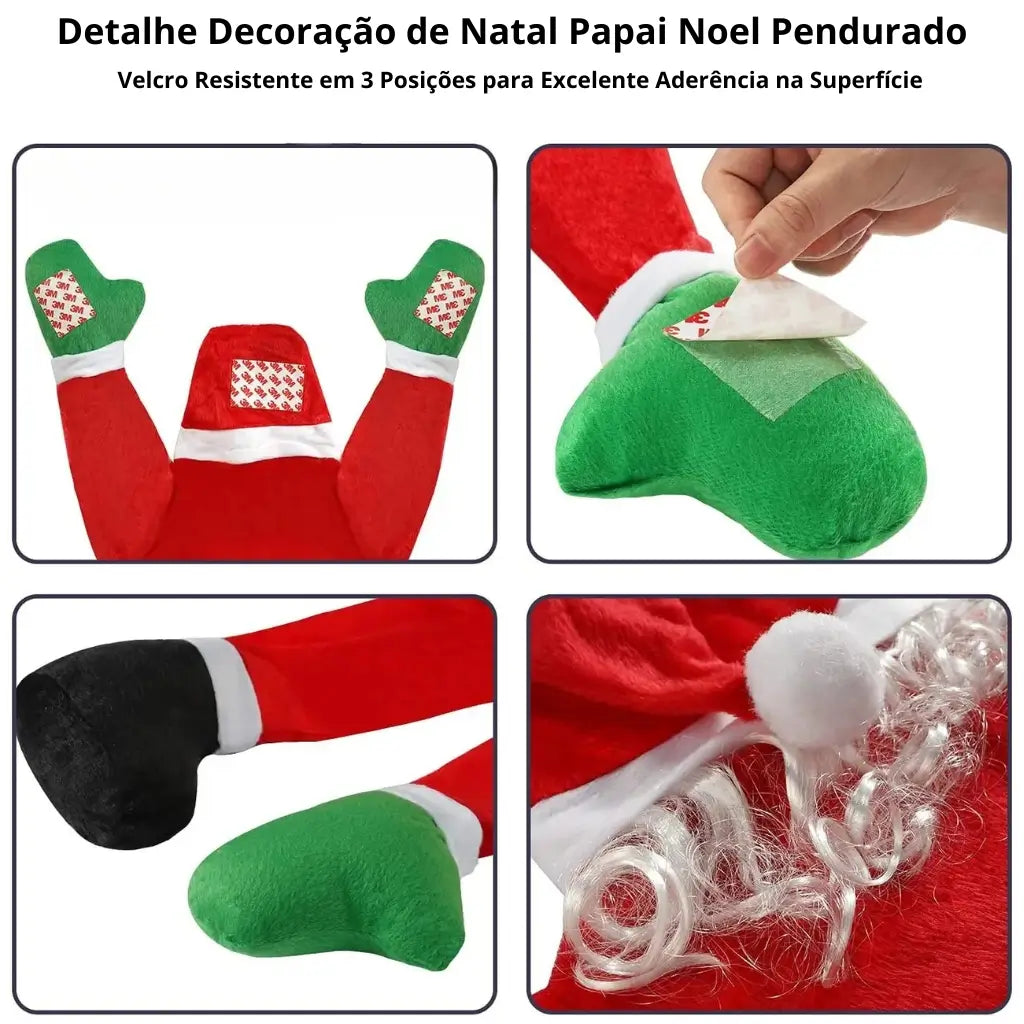 Papai Noel Pendurado Luz Led Enfeite de Natal Merry Christma