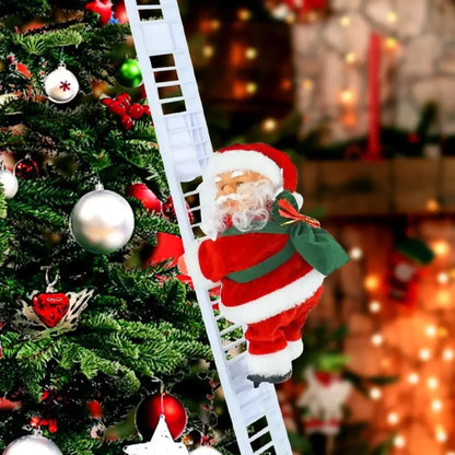 Papai Noel Sobe Escada Musical Decoração de Natal