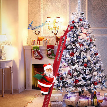 Papai Noel Sobe Escada Musical Decoração de Natal