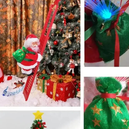 Papai Noel Sobe Escada Musical Decoração de Natal