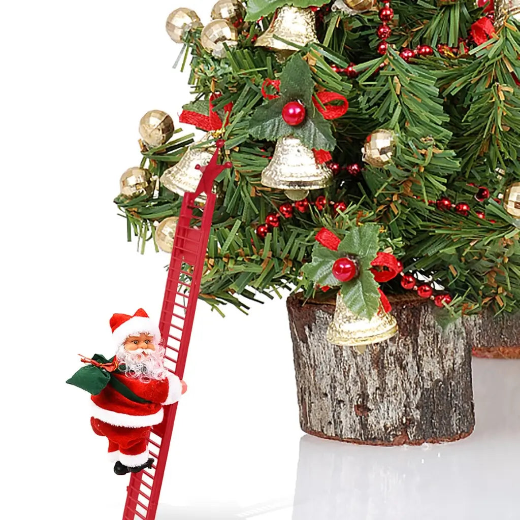 Papai Noel Sobe Escada Musical Decoração de Natal