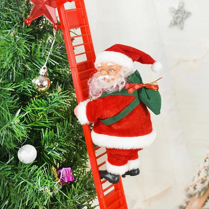 Papai Noel Sobe Escada Musical Decoração de Natal