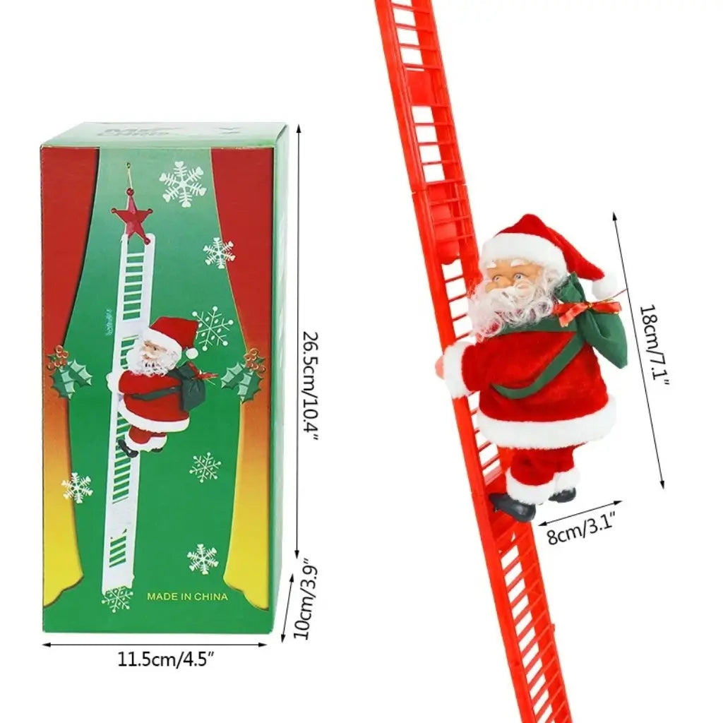Papai Noel Sobe Escada Musical Decoração de Natal