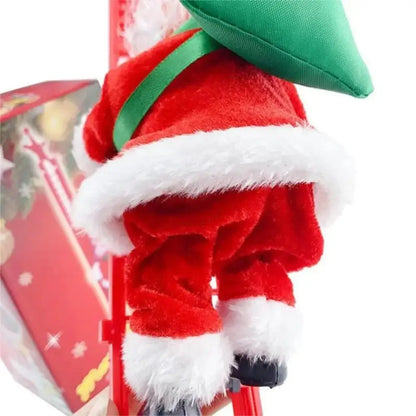 Papai Noel Sobe Escada Musical Decoração de Natal