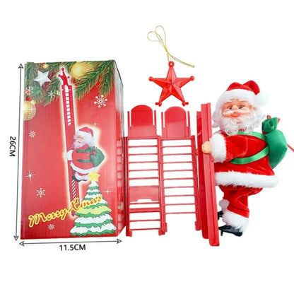 Papai Noel Sobe Escada Musical Decoração de Natal
