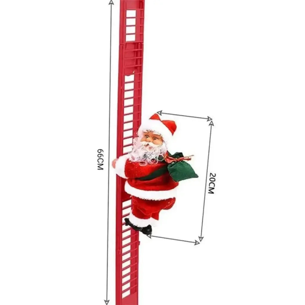Papai Noel Sobe Escada Musical Decoração de Natal