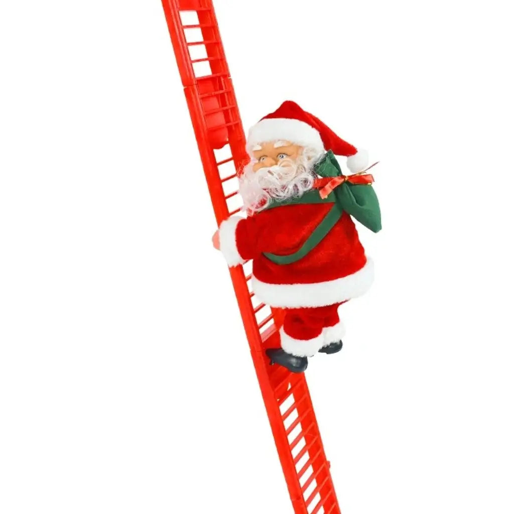 Papai Noel Sobe Escada Musical Decoração de Natal