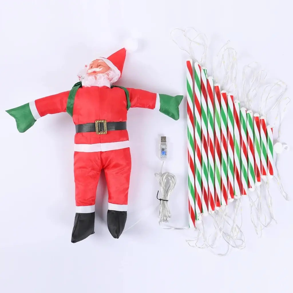 Papai Noel na Escada Decoração de Natal Luz Led Christmas
