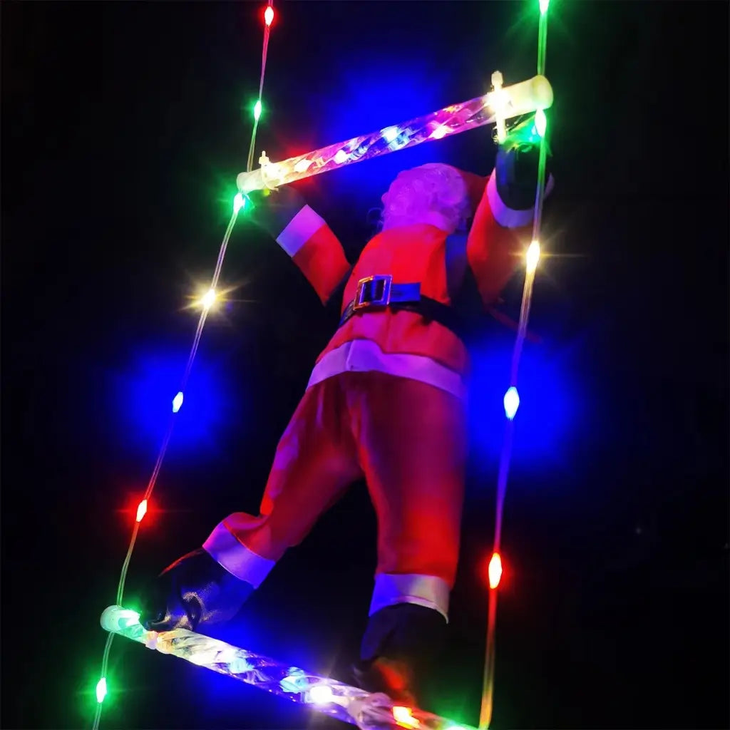 Papai Noel na Escada Decoração de Natal Luz Led Christmas