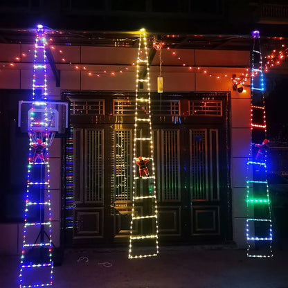 Papai Noel na Escada Decoração de Natal Luz Led Christmas