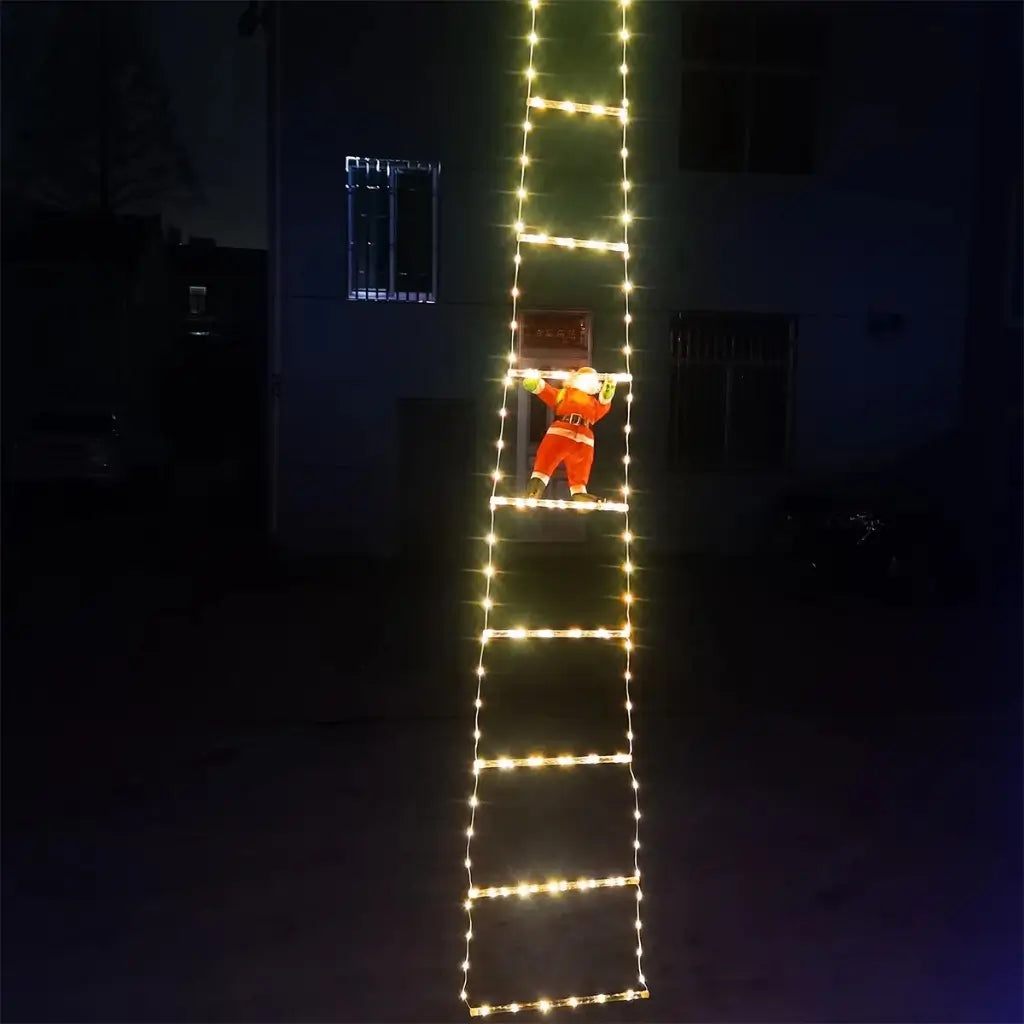 Papai Noel na Escada Decoração de Natal Luz Led Christmas