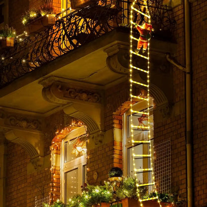 Papai Noel na Escada Decoração de Natal Luz Led Christmas