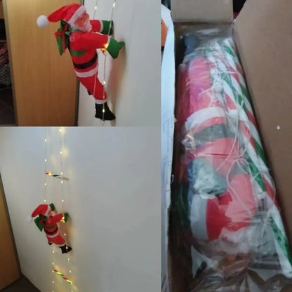 Papai Noel na Escada Decoração de Natal Luz Led Christmas