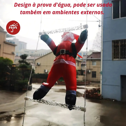 Papai Noel na Escada Decoração de Natal Luz Led Christmas
