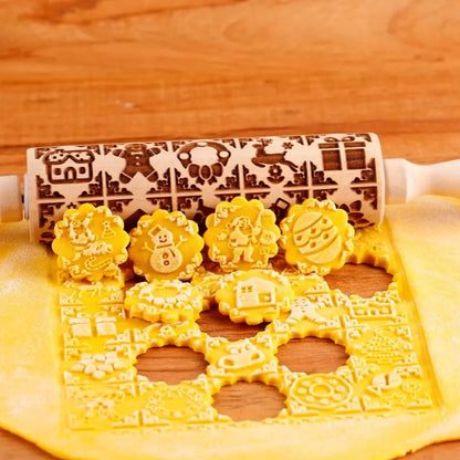 Rolo de Massa para Biscoito Decorado de Natal | Pino Artesanal Merry Christmas
