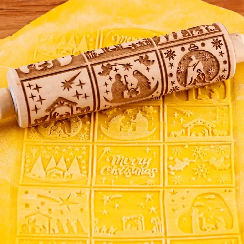 Rolo de Massa para Biscoito Decorado de Natal | Pino Artesanal Merry Christmas
