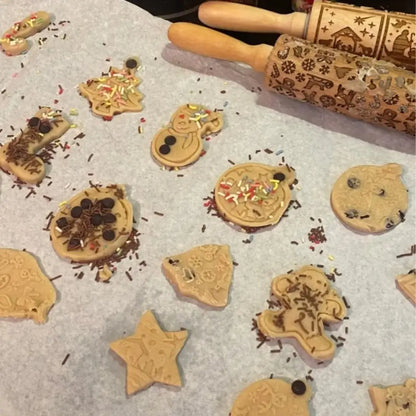 Rolo de Massa para Biscoito Decorado de Natal | Pino Artesanal Merry Christmas