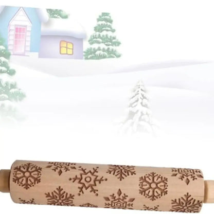 Rolo Massa Biscoito Decorado | Pino Artesanal de Madeira 5 Designs
