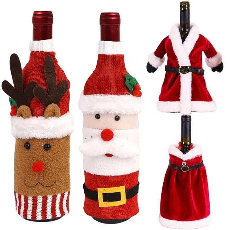 Capa Vinho e Champagne Enfeites de Natal a Mesa