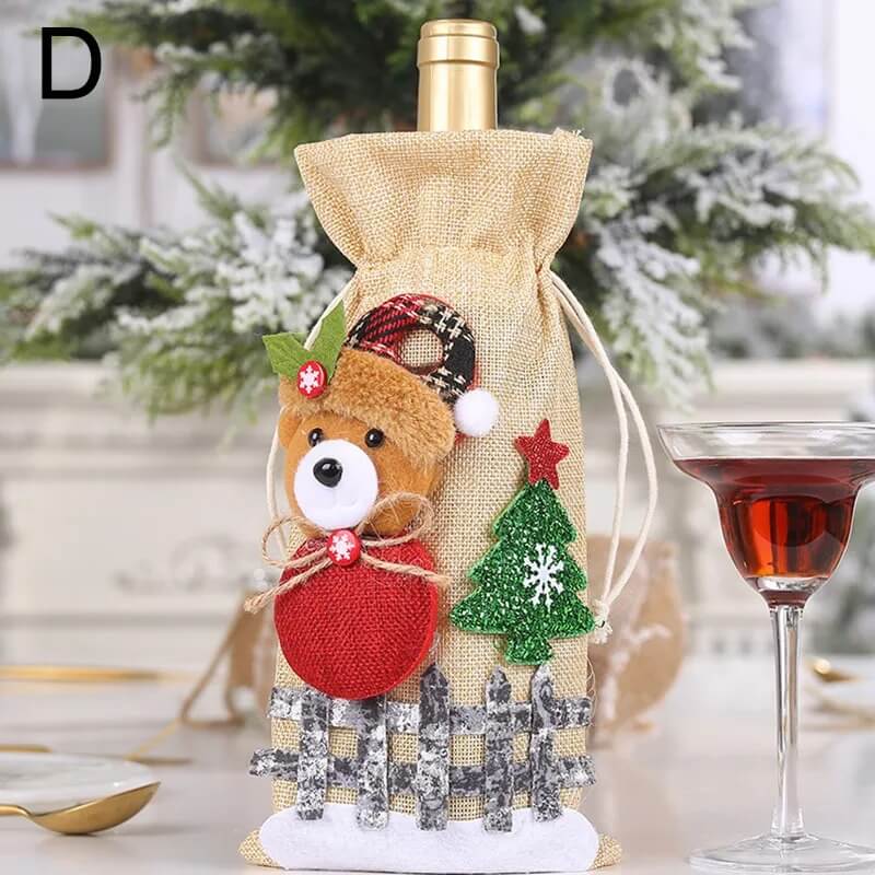 Capas de Vinho e Champagne Decoração Natal