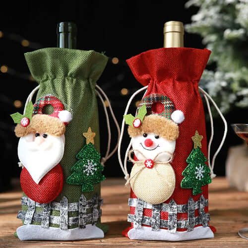Capas de Vinho e Champagne Decoração Natal