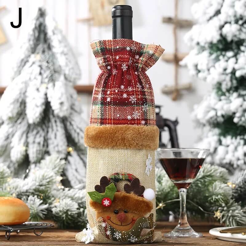 Capas de Vinho e Champagne Decoração Natal