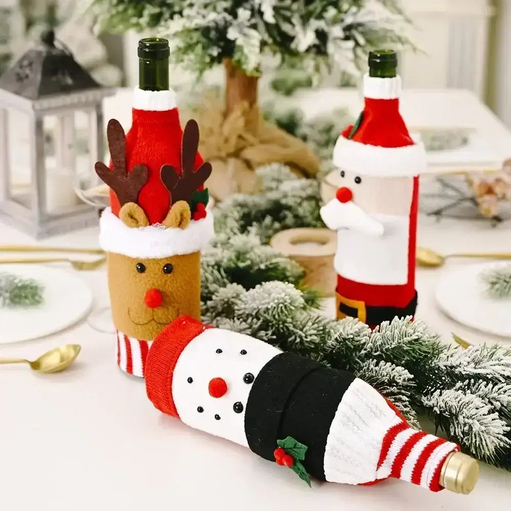 Capa Vinho e Champagne Enfeites de Natal a Mesa
