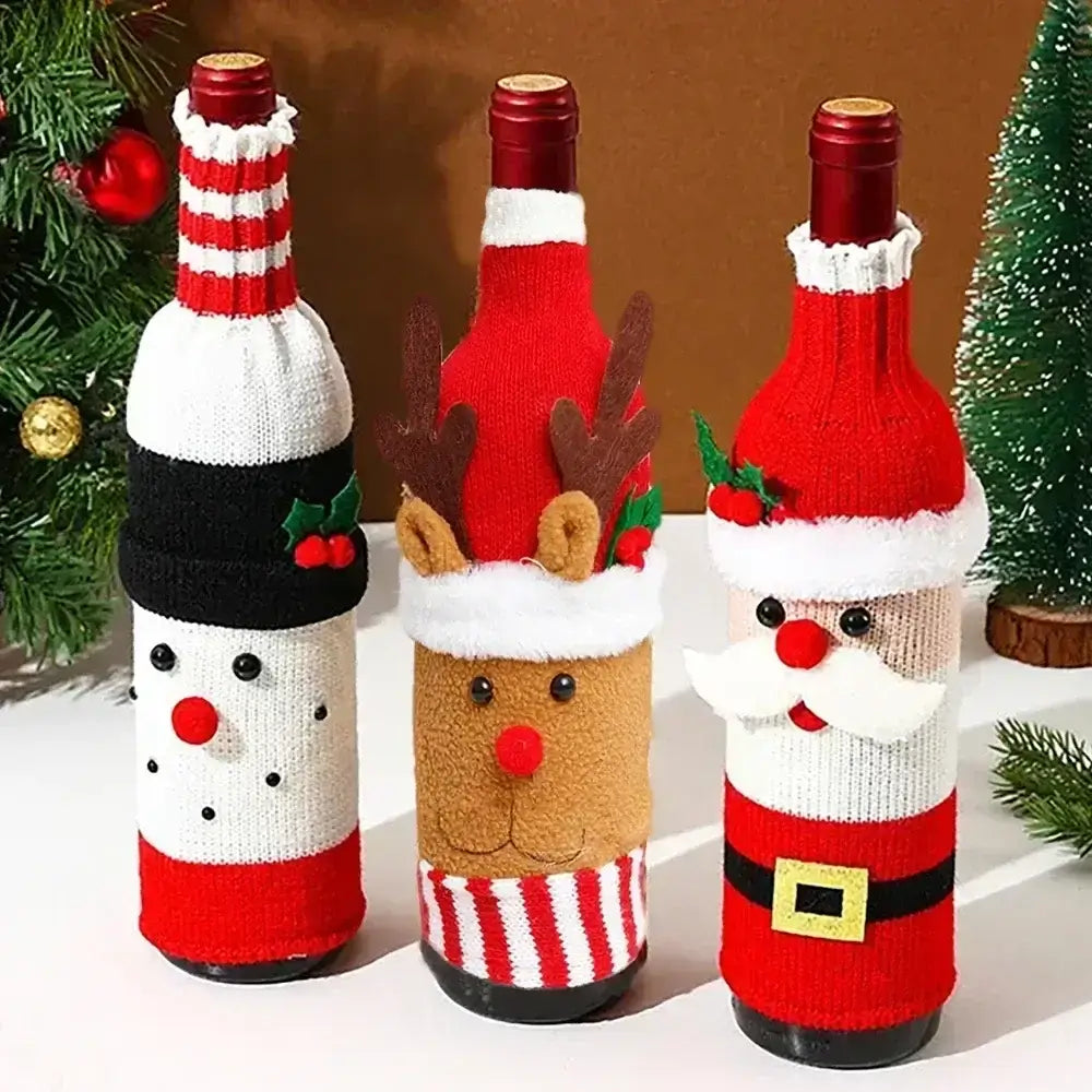 Capa Vinho e Champagne Enfeites de Natal a Mesa