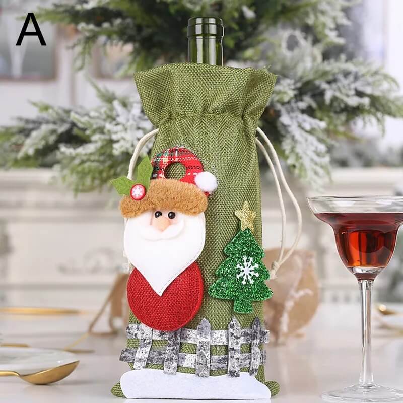 Capas de Vinho e Champagne Decoração Natal