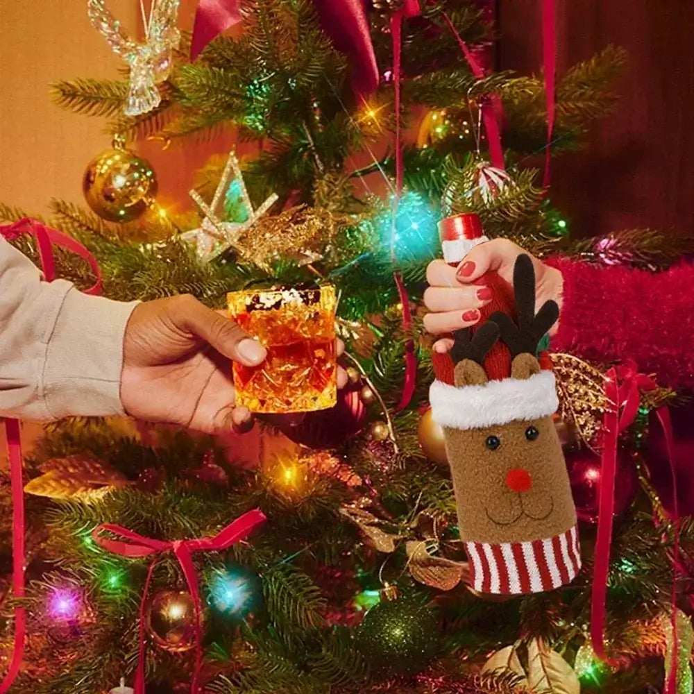 Capa Vinho e Champagne Enfeites de Natal a Mesa